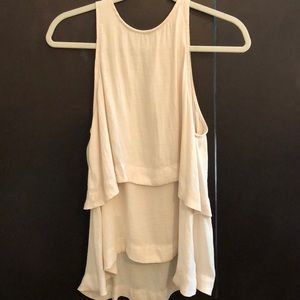 Free People cream flowy tank top